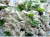 Сытный и легкий салатик ,отварная грудка с зеленью и сметаной