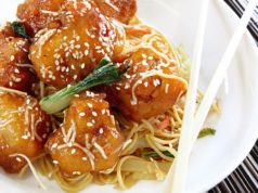 Медовая курица с овощами