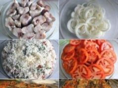 Рыба, запечённая с помидорами и сыром