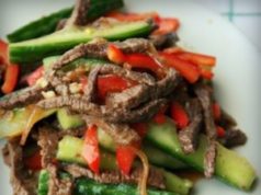 Огурцы с мясом по корейски