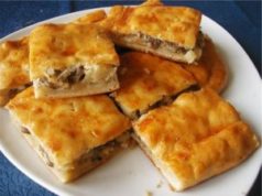 Быстрый пирог с капустой и куриным фаршем